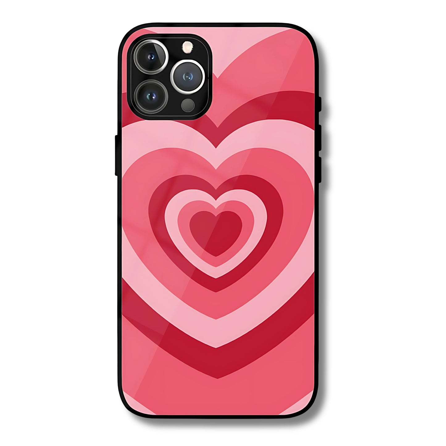 Heart Layers Metal Glass Phone Cover