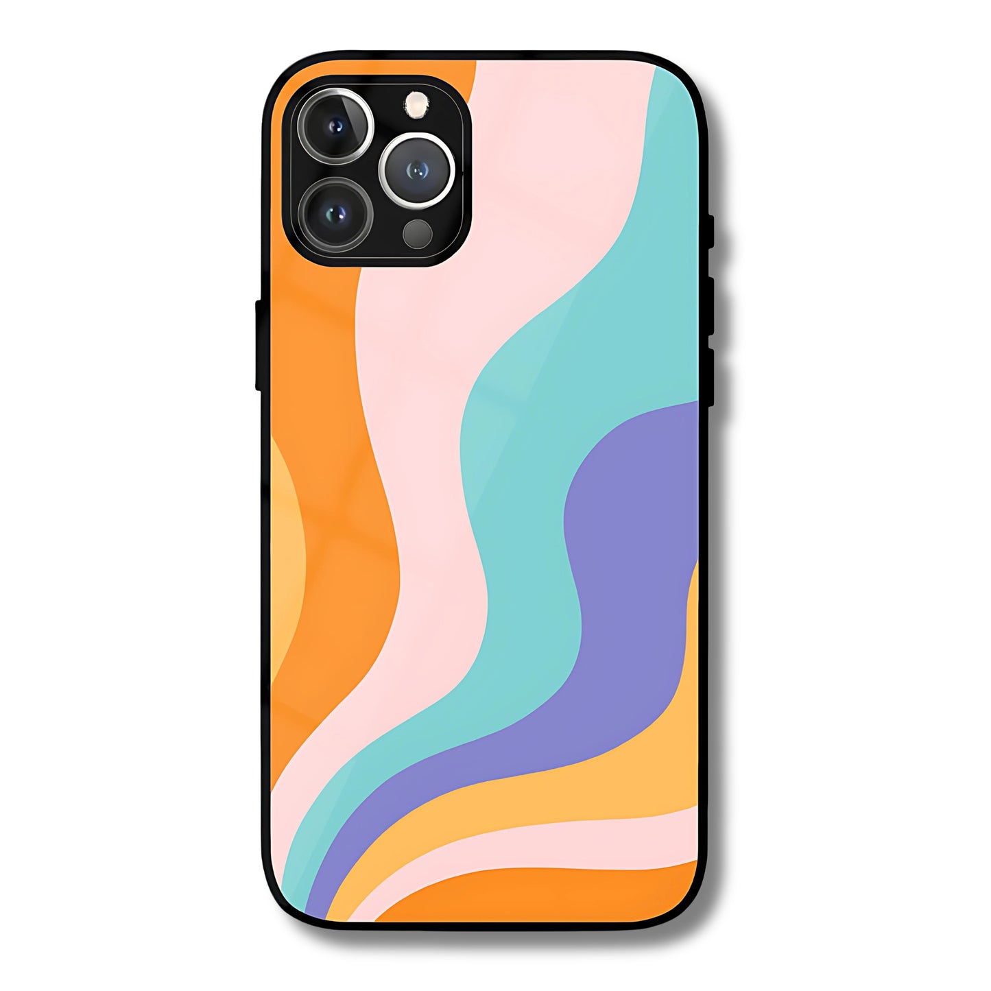 Swirl Splash Metal Glass Phone Cover