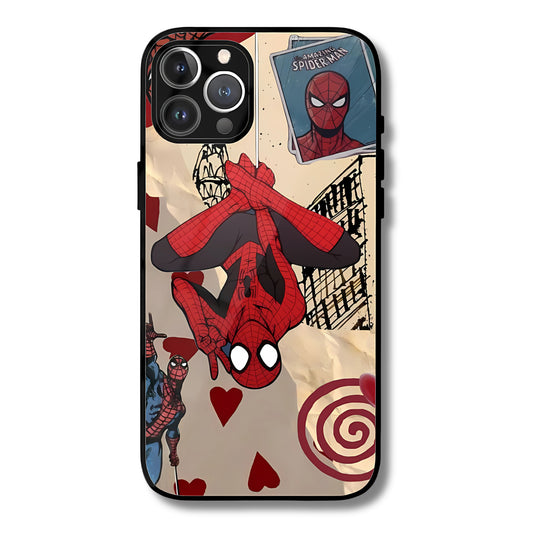 Spidey Comic Art Metal Glass Phone Cover