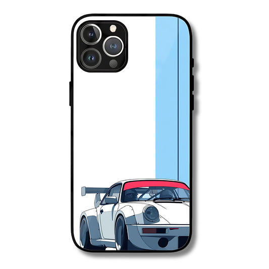Vintage Racer Metal Glass Phone Cover