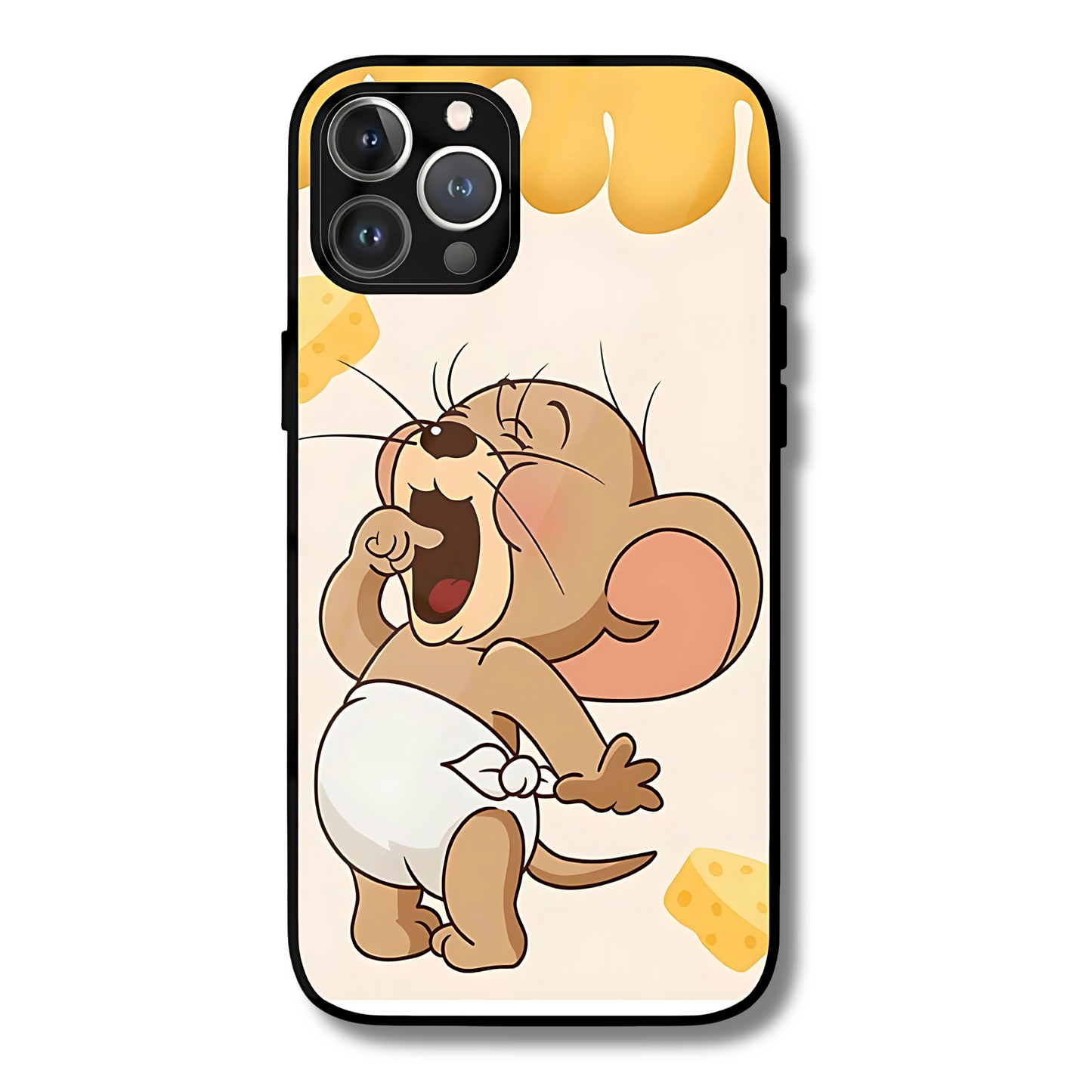 Jerry with Cheese Drip Metal Glass Phone Cover