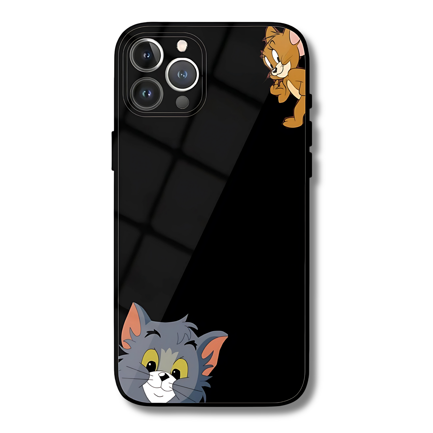 Tom & Jerry Side Peek Metal Glass Phone Cover