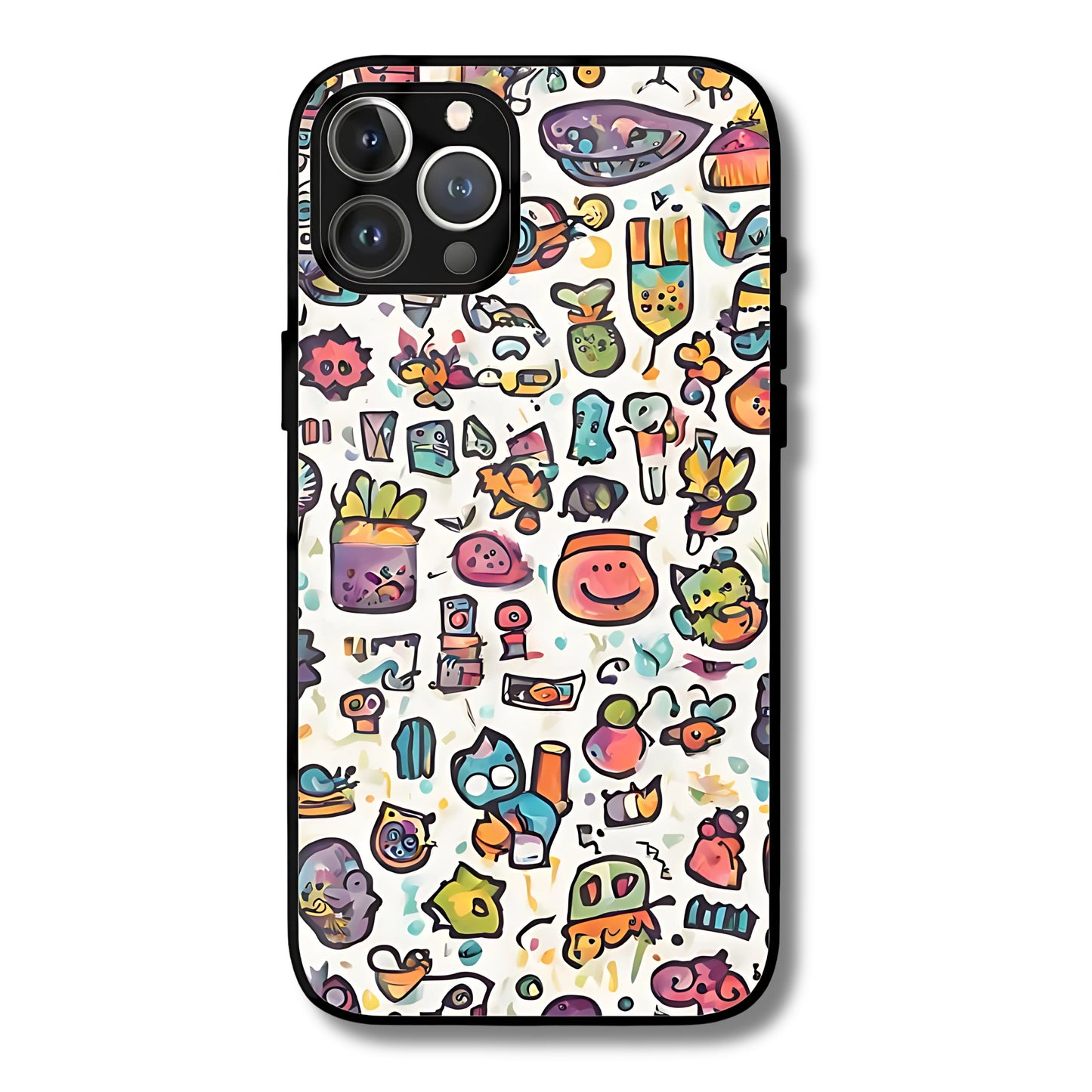 Doodle Wonderland Metal Glass Phone Cover
