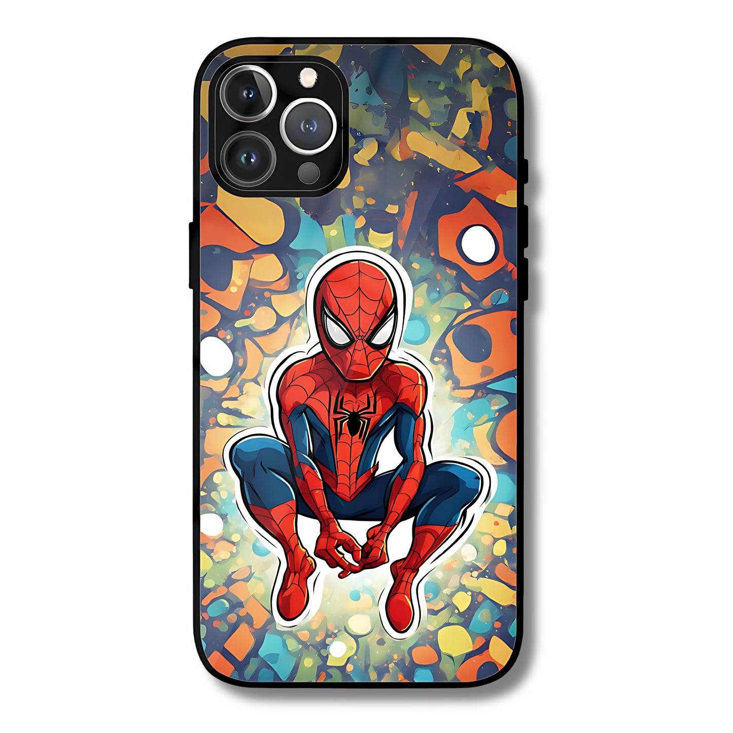 Spiderman Color Clash Metal Glass Phone Cover