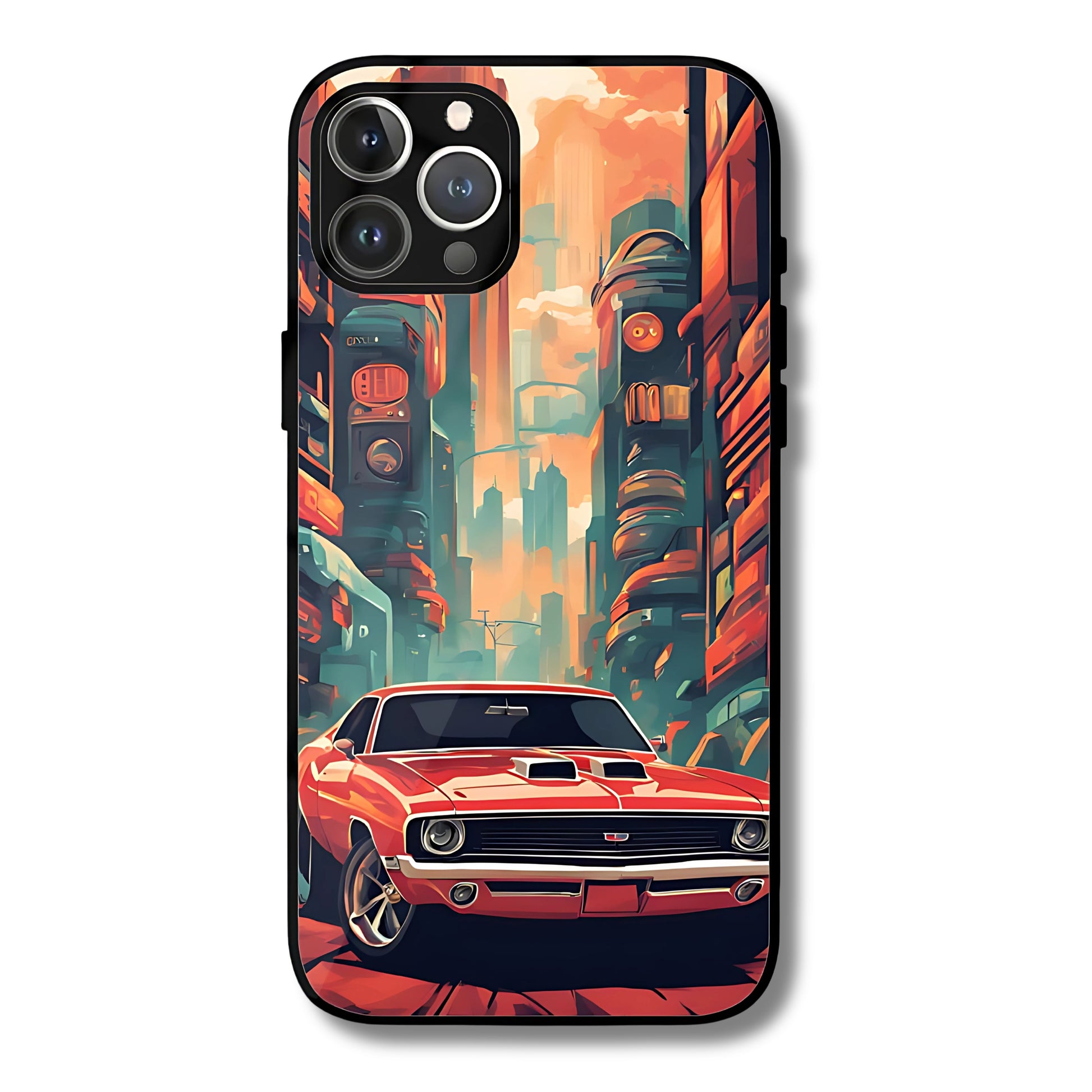 Tokyo Car Drift Metal Glass Phone Cover