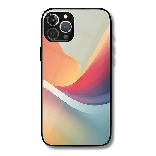 Sunset Wave Metal Glass Phone Cover