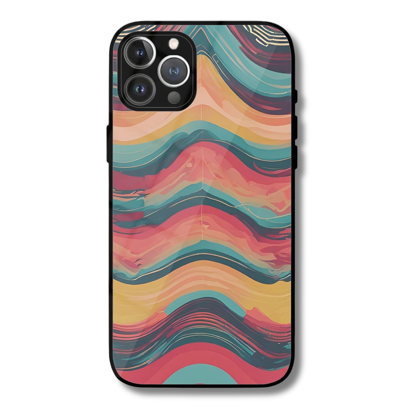 Wavy Mirage Metal Glass Phone Cover