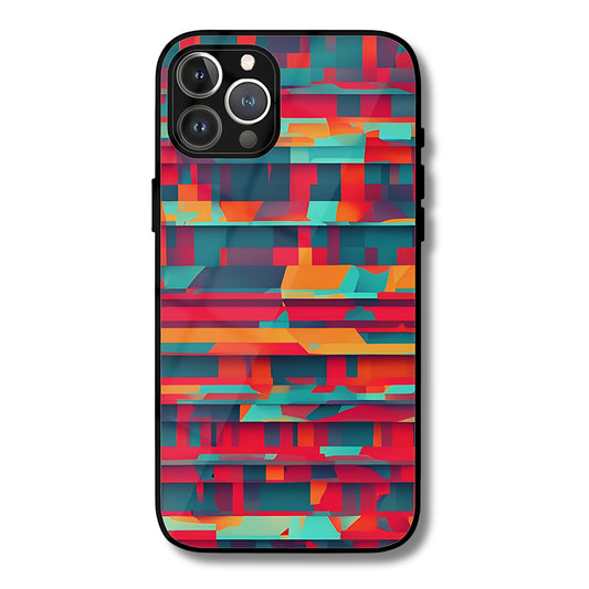 Digital Glitch Metal Glass Phone Cover