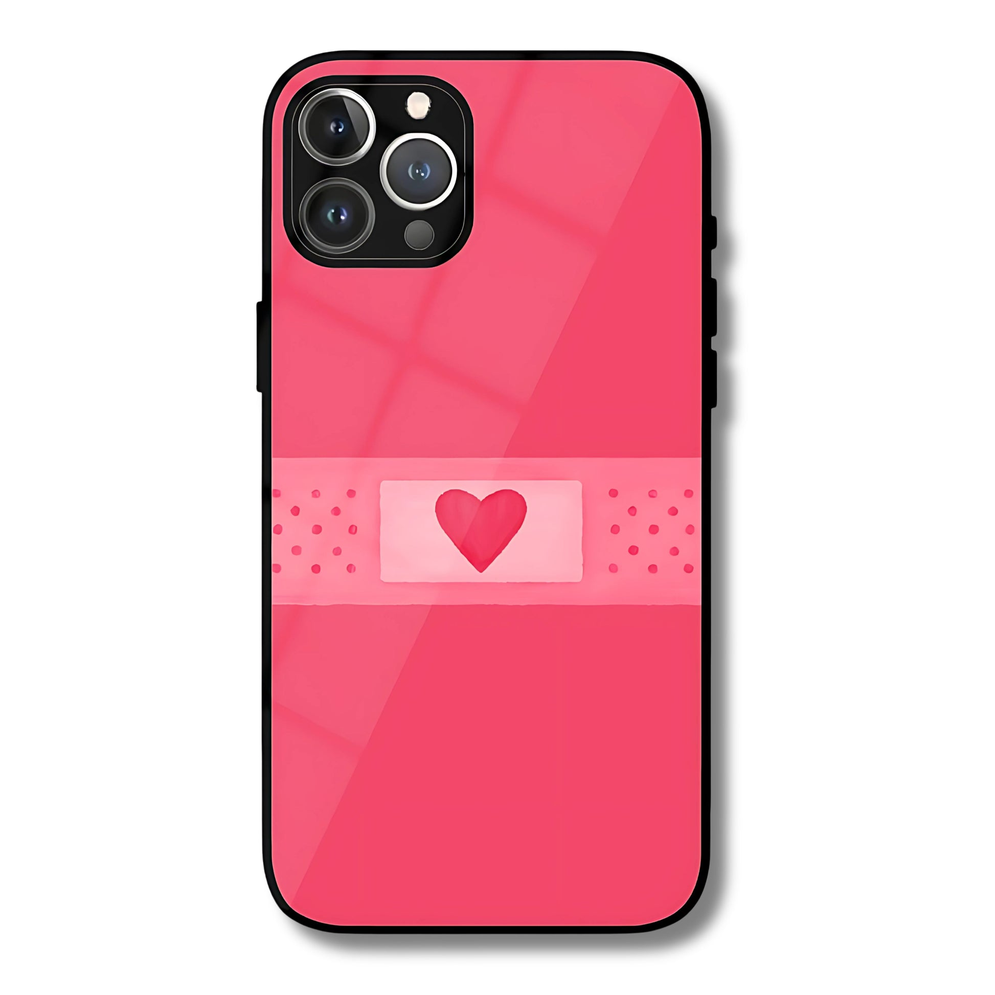 Love Bandage Metal Glass Phone Cover