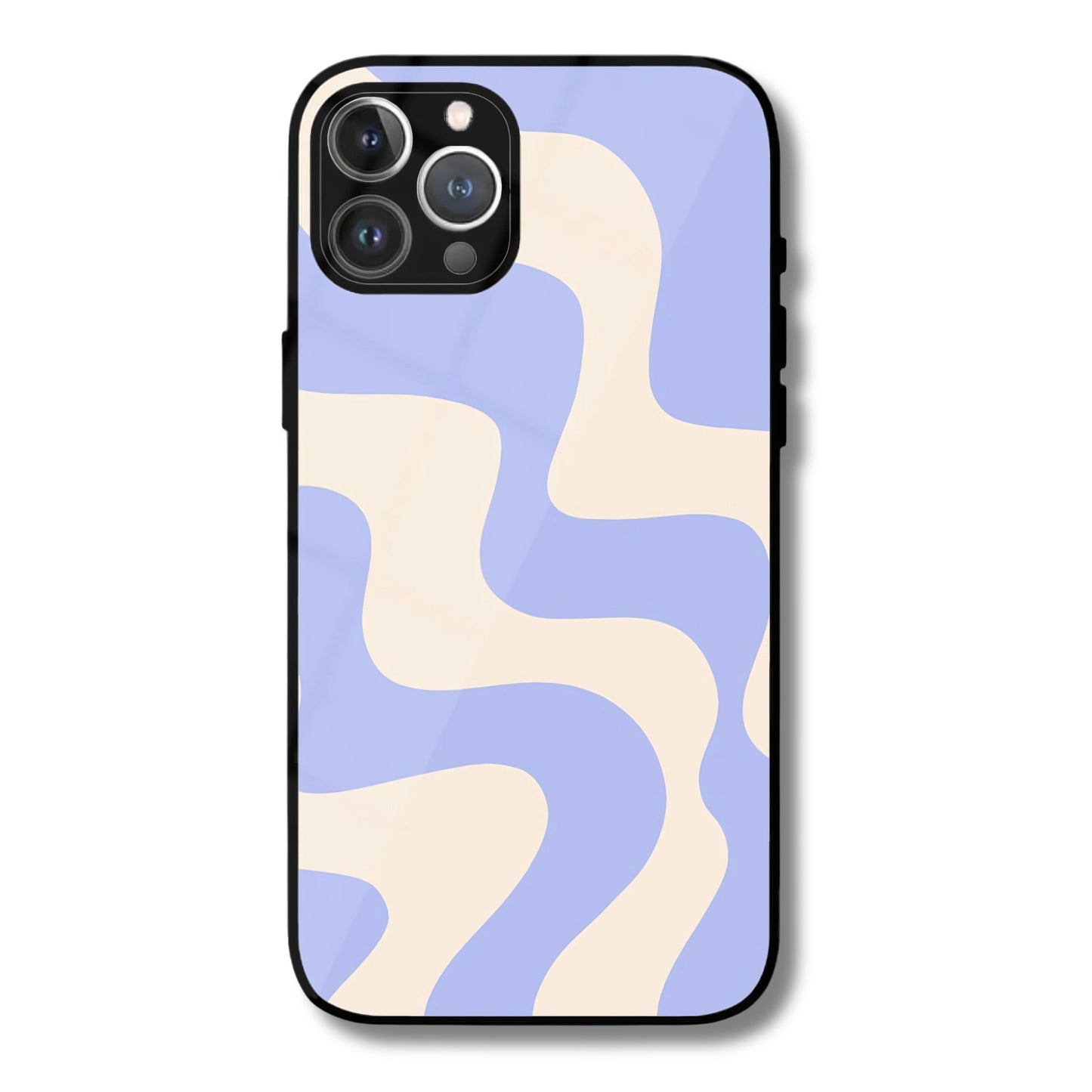 Wavy Blues Metal Glass Phone Cover
