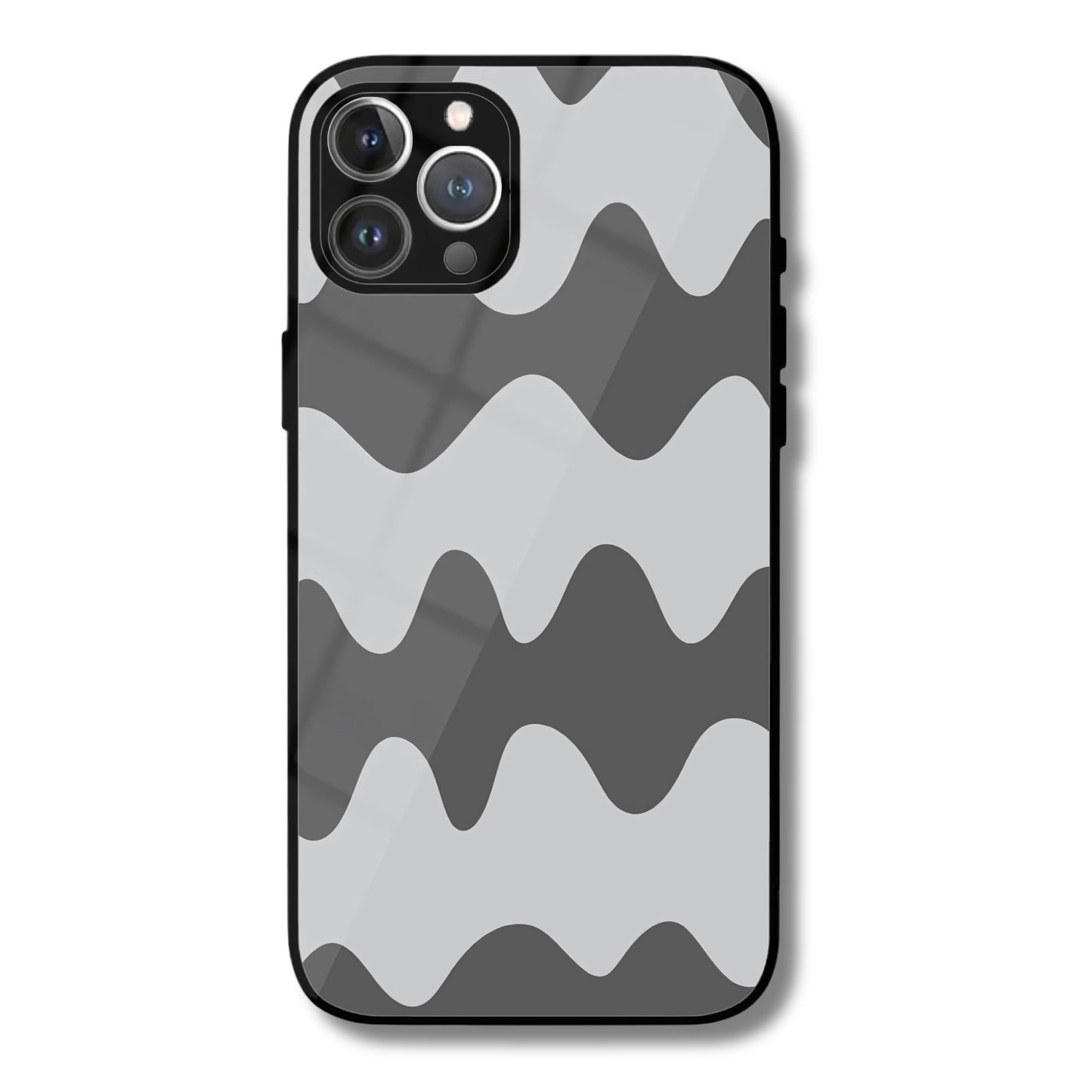 Monochrome Stripes Metal Glass Phone Cover