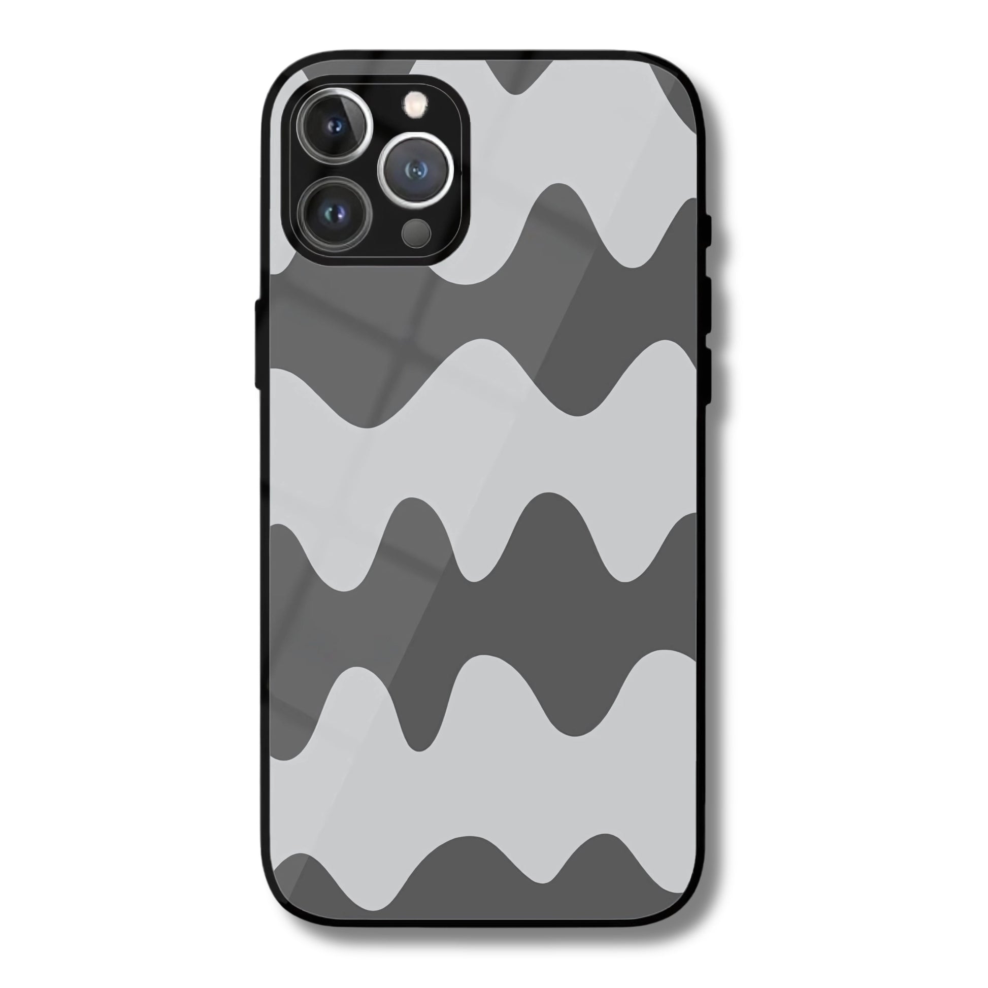 Monochrome Stripes Metal Glass Phone Cover