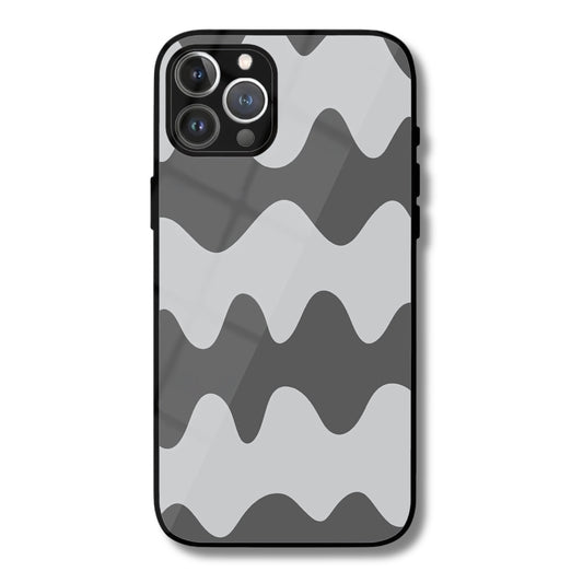 Monochrome Stripes Metal Glass Phone Cover