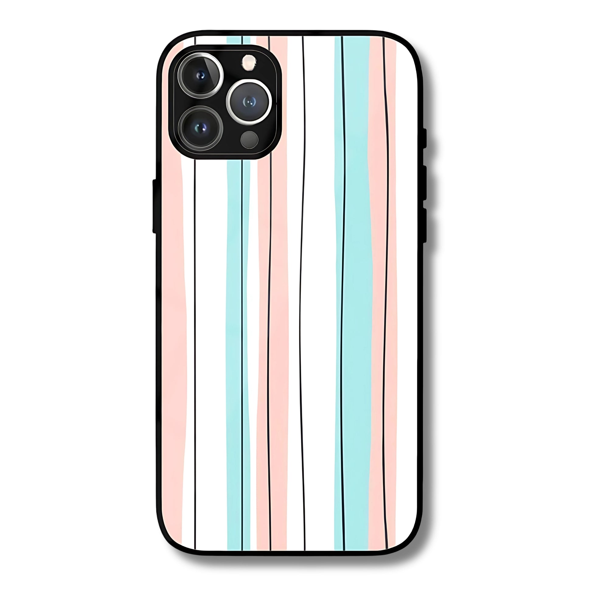 Candy Stripes Metal Glass Phone Cover