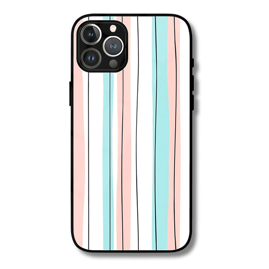 Candy Stripes Metal Glass Phone Cover