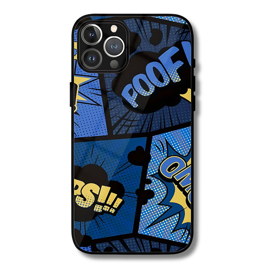Comic Pop Metal Glass Phone Cover