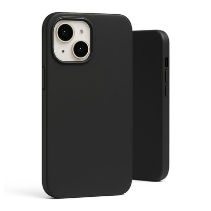 Black Plain Silicon Phone Cover