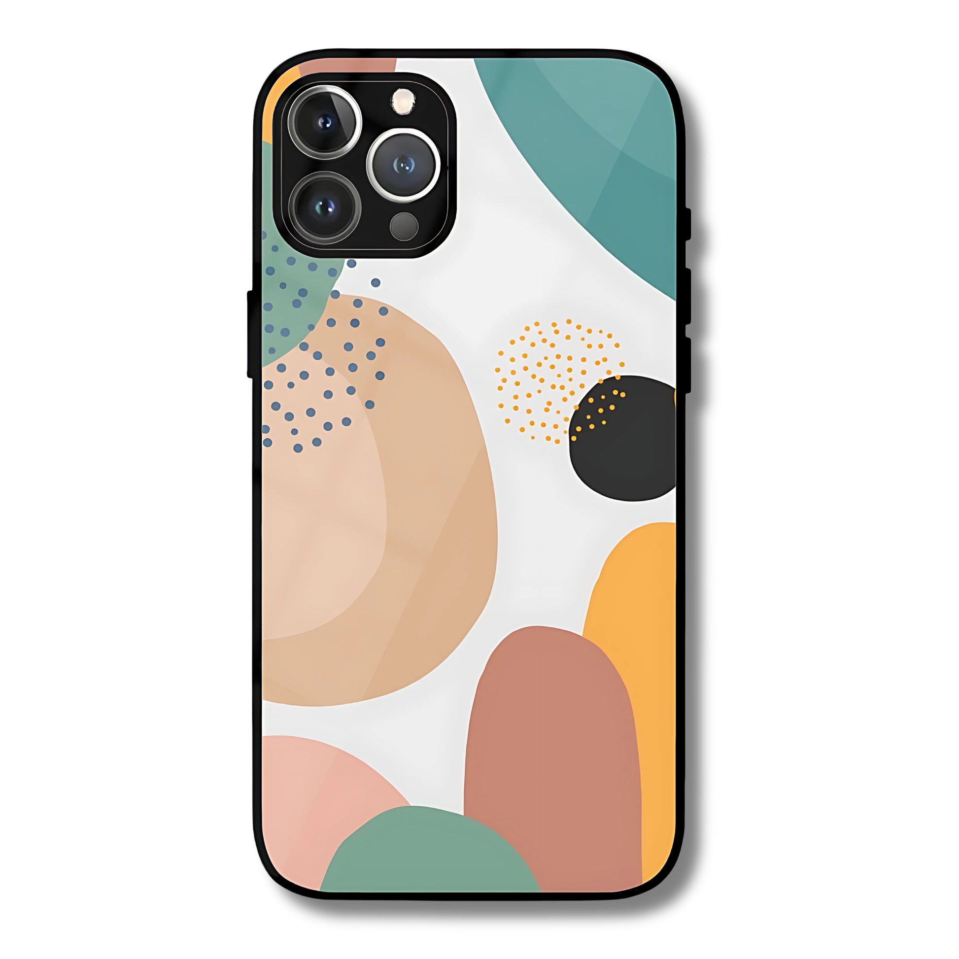 Abstract Dots Metal Glass Phone Cover