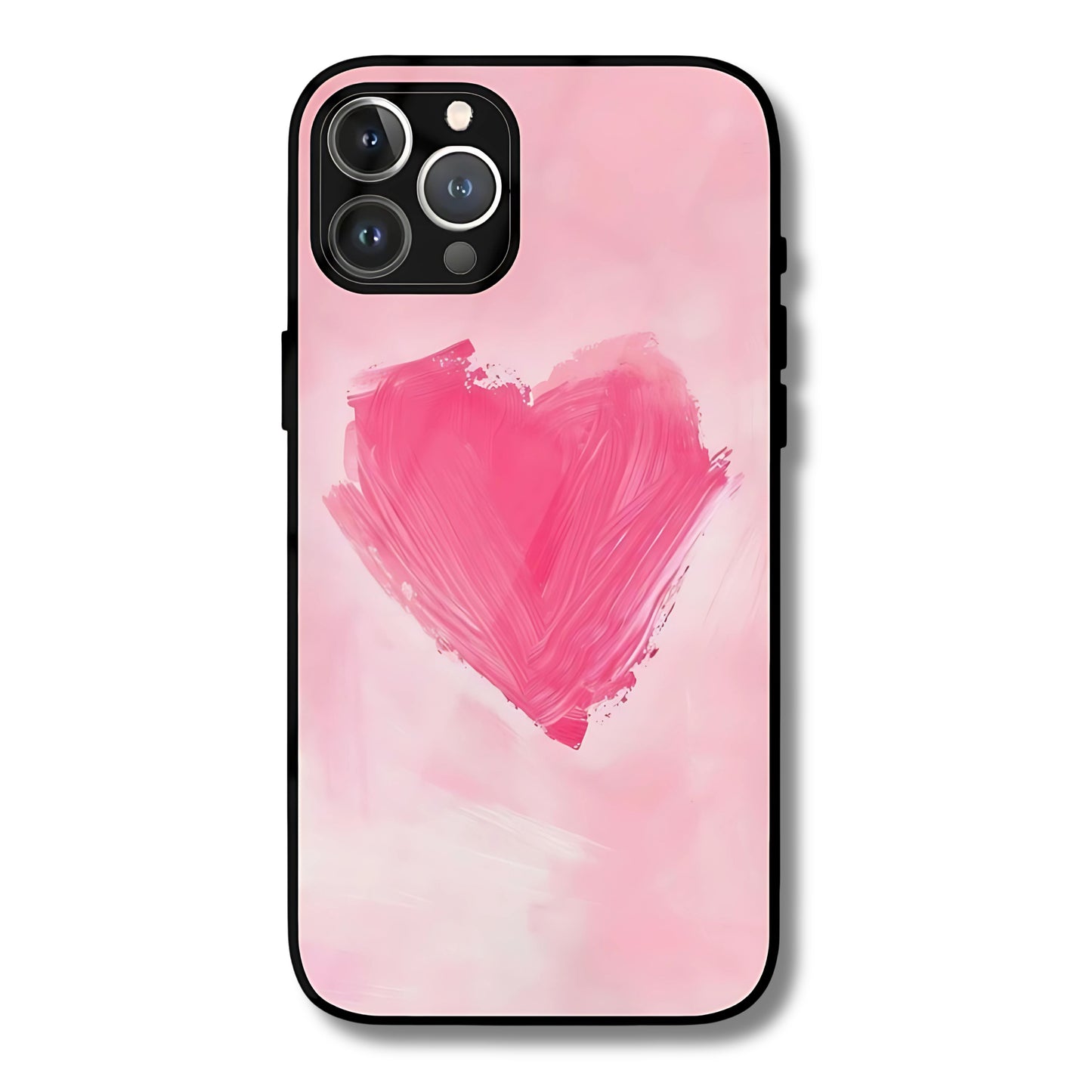 Heart Splash Metal Glass Phone Cover