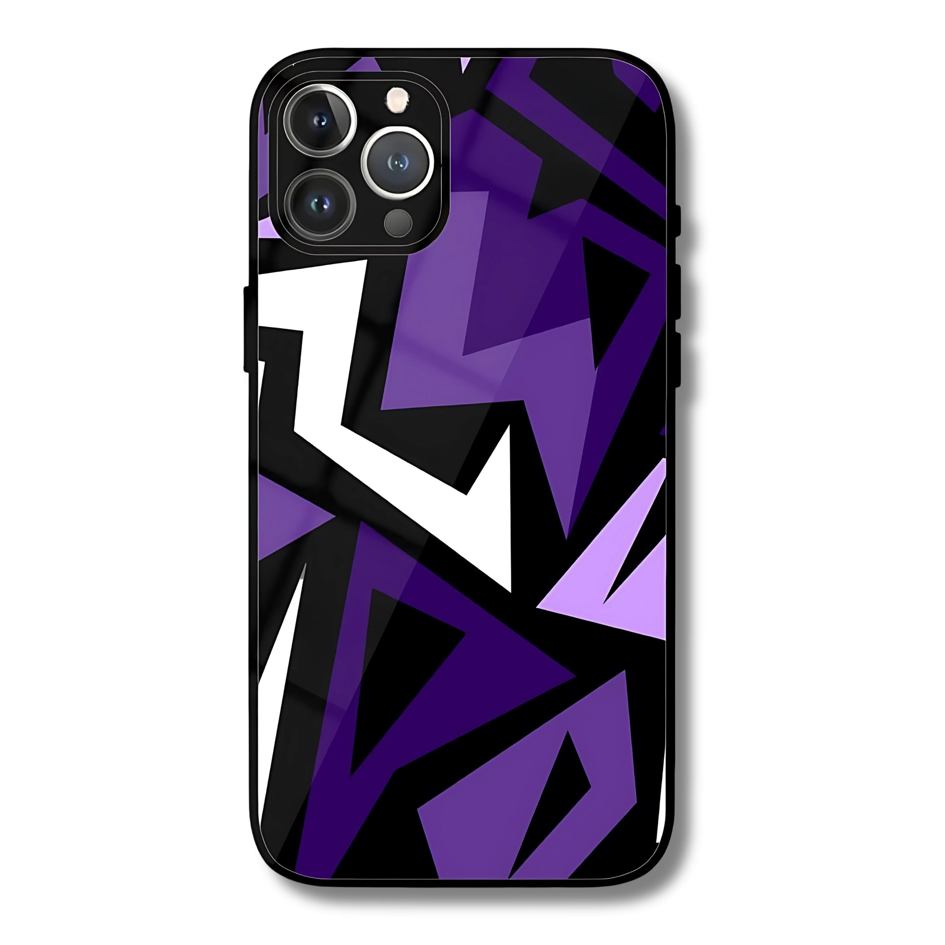 Zigzag Purple Metal Glass Phone Cover