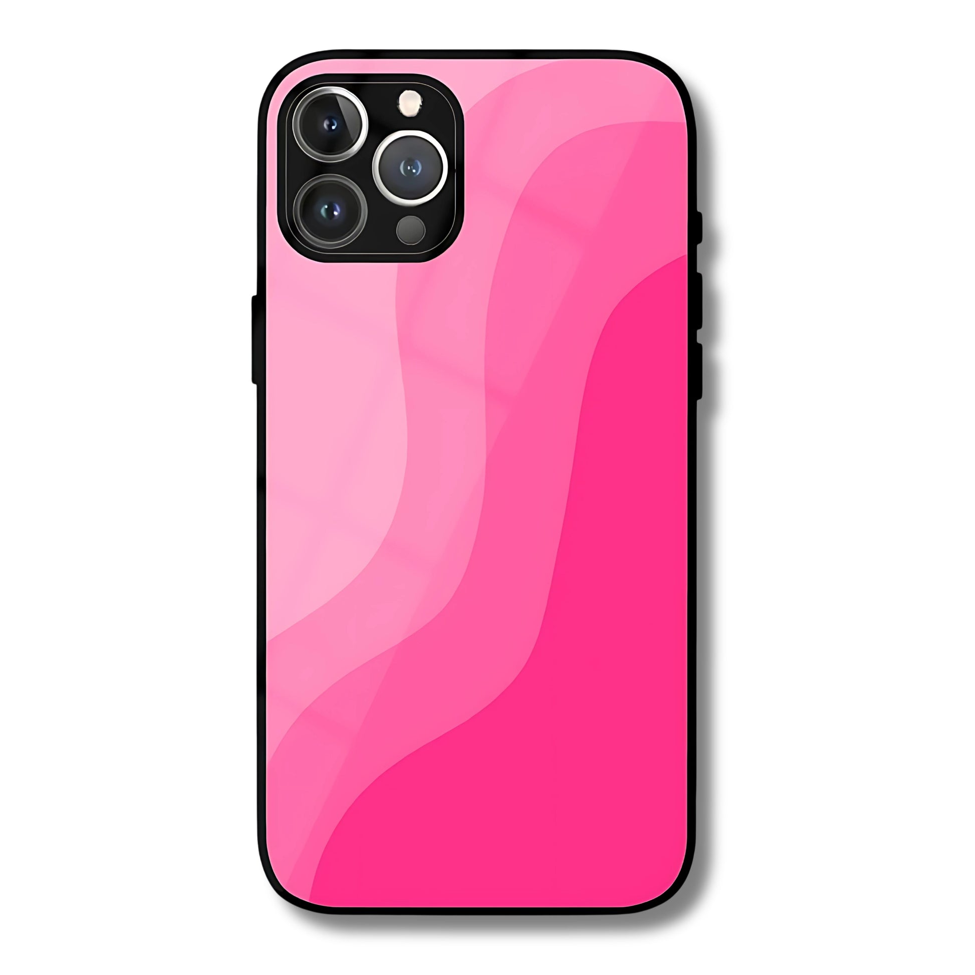 Pink Flow Metal Glass Phone Cover