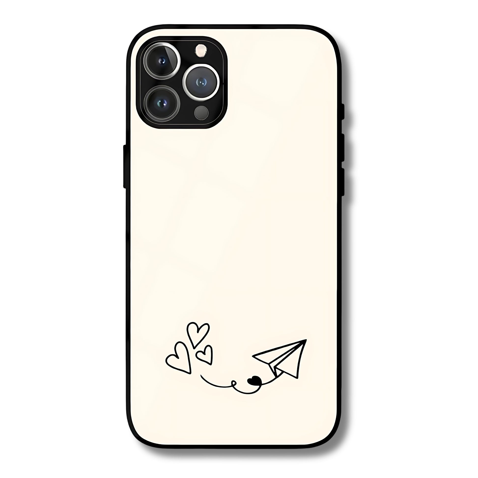 Paper Plane Love Metal Glass Phone Cover
