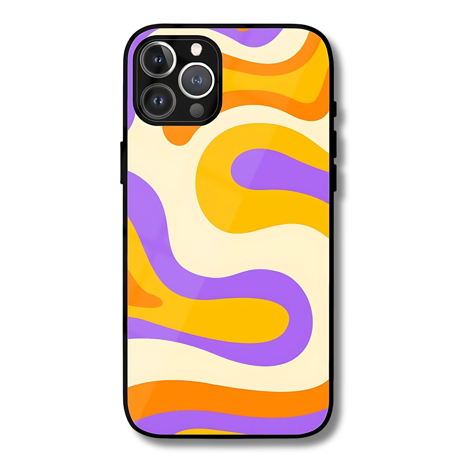 Groovy Waves Metal Glass Phone Cover