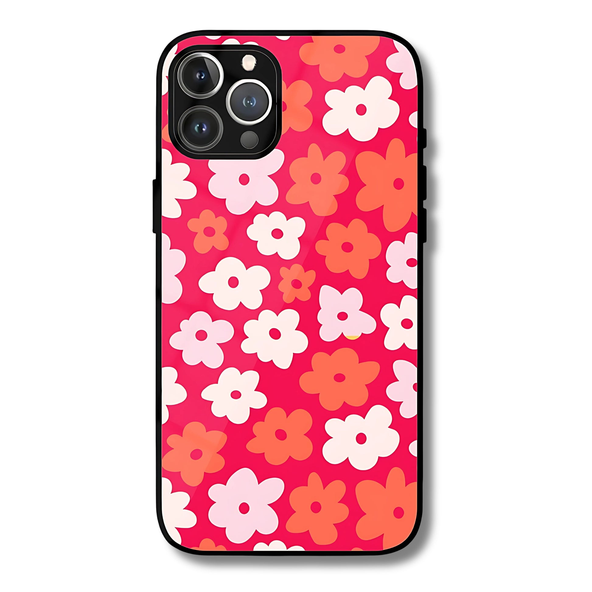 Retro Blooms Metal Glass Phone Cover