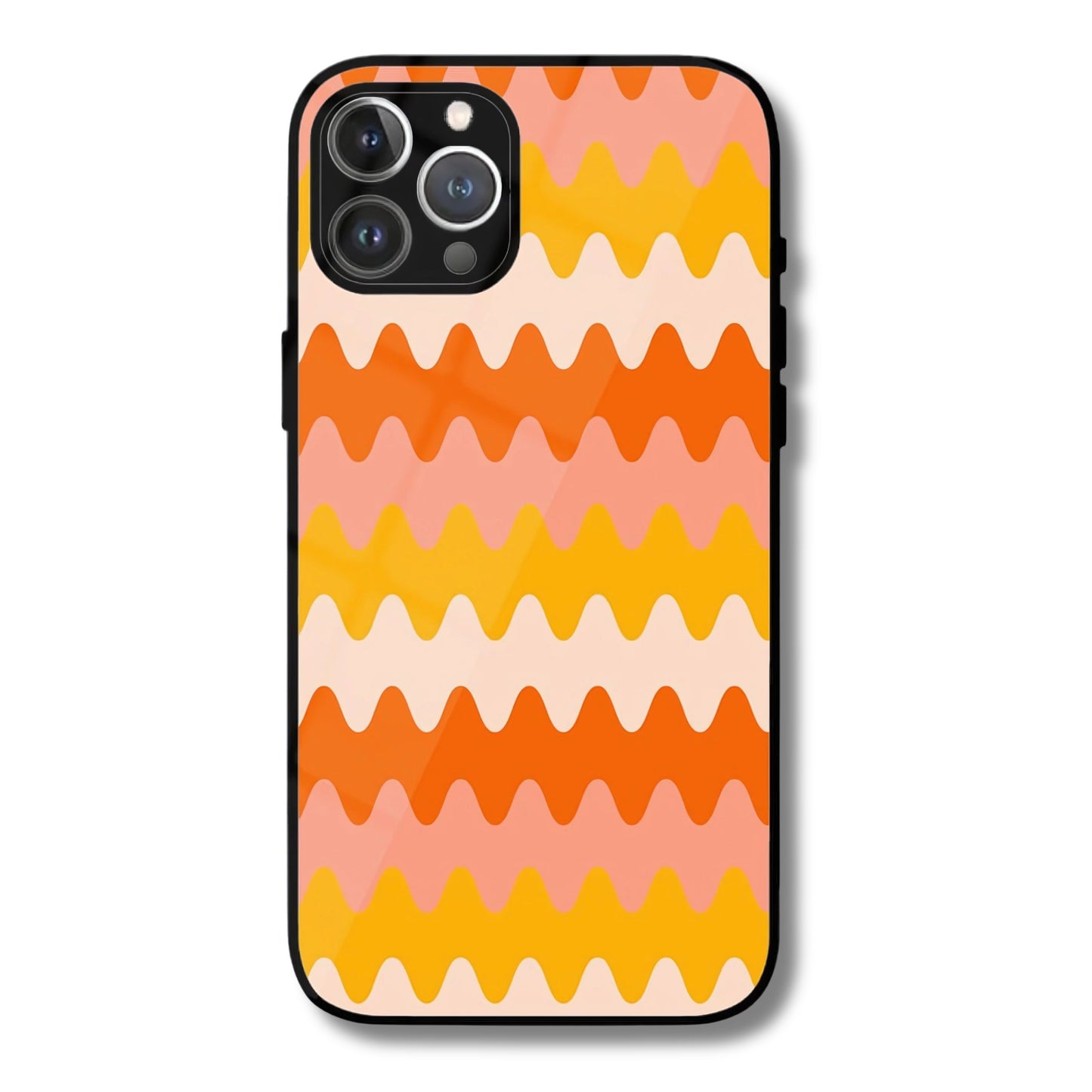 Zigzag Sunset Metal Glass Phone Cover