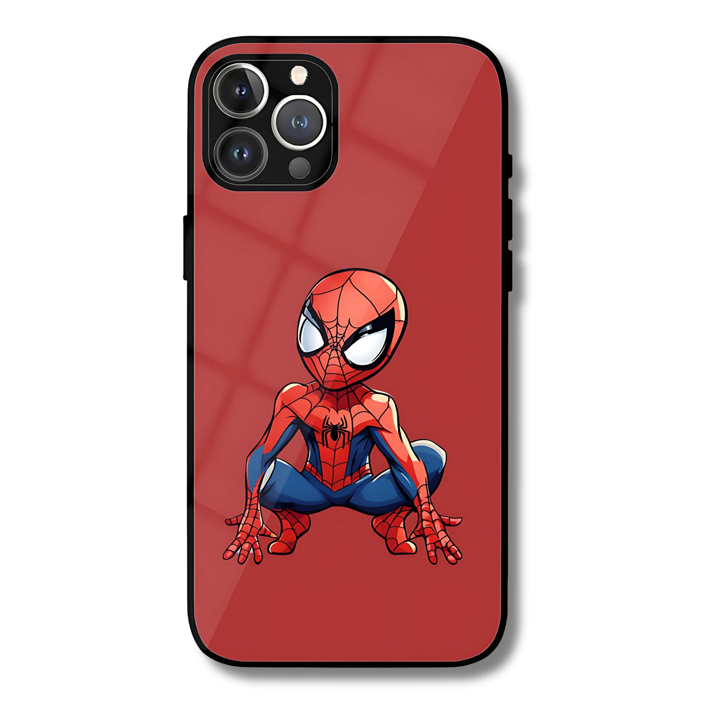 Spiderman Pose Metal Glass Phone Cover