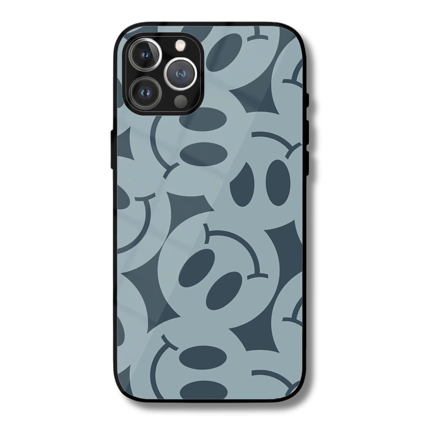 Grey Swirls Metal Glass Phone Cover