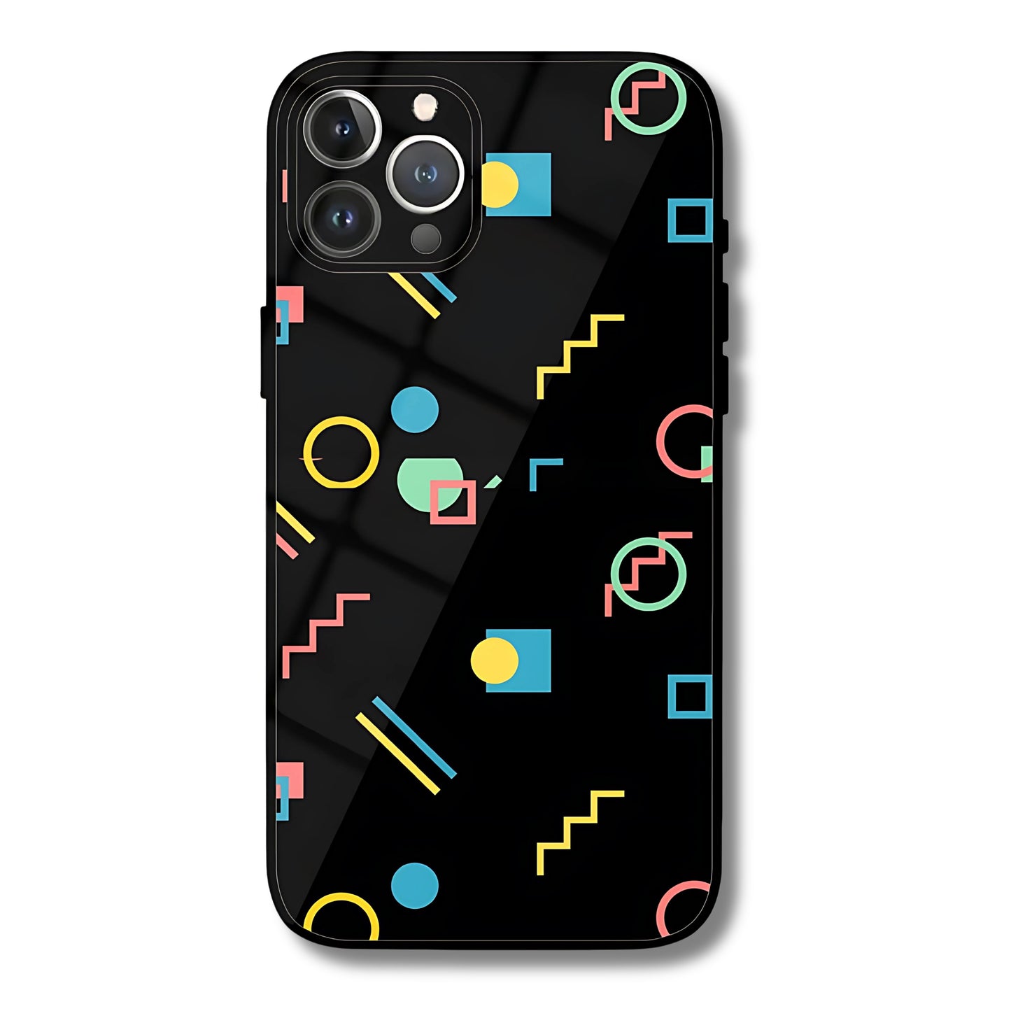 Retro Shapes Metal Glass Phone Cover