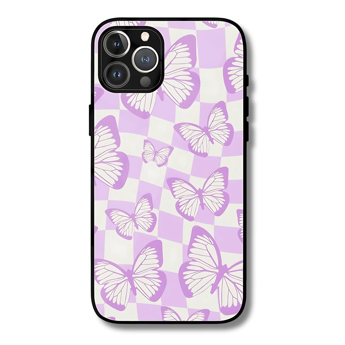 Butterfly Whispers Metal Glass Phone Cover