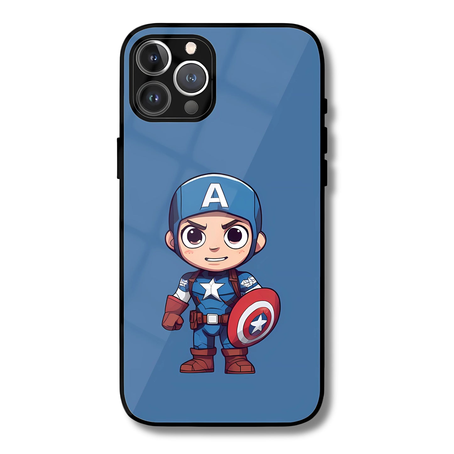 Mini Angry Captain America Metal Glass Phone Cover