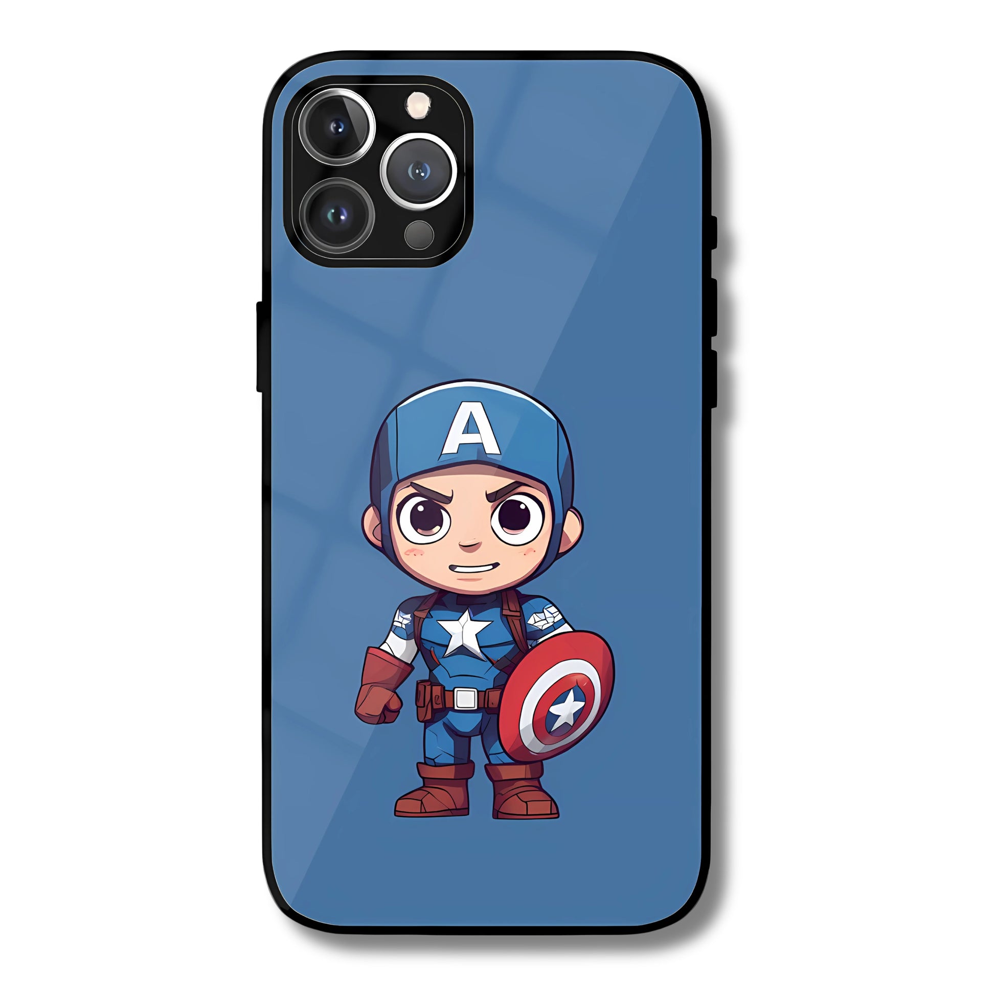 Mini Angry Captain America Metal Glass Phone Cover