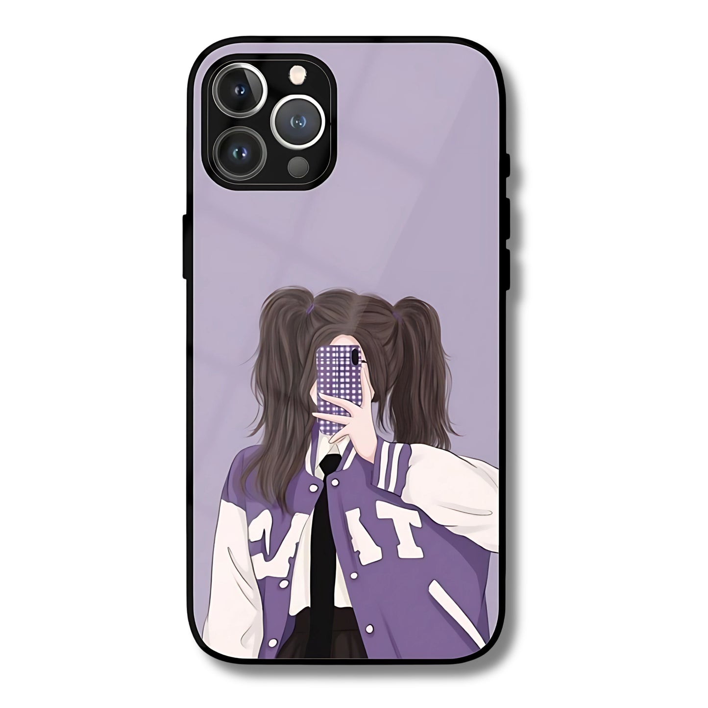 Anime Aesthetic Metal Glass Phone Cover