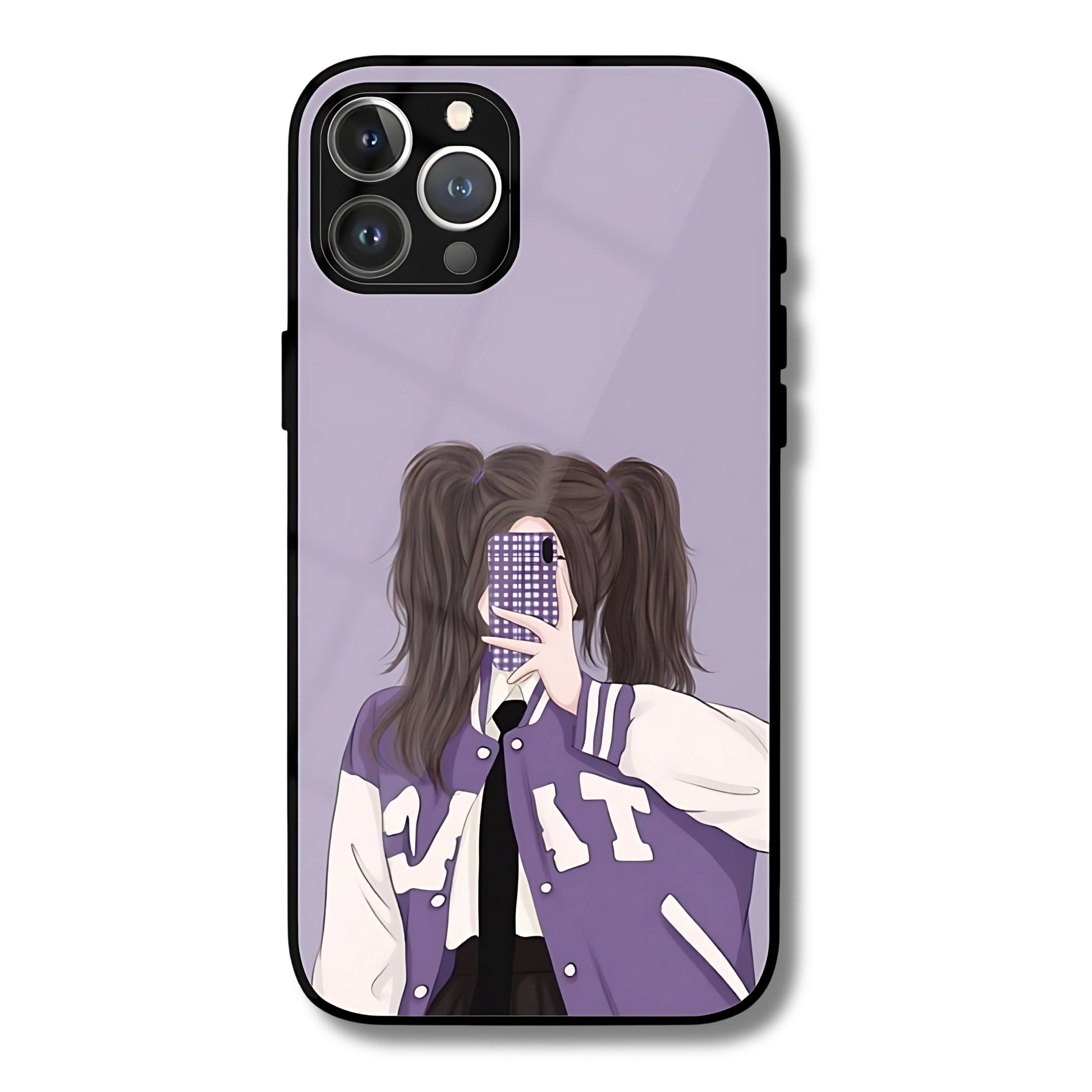 Anime Aesthetic Metal Glass Phone Cover