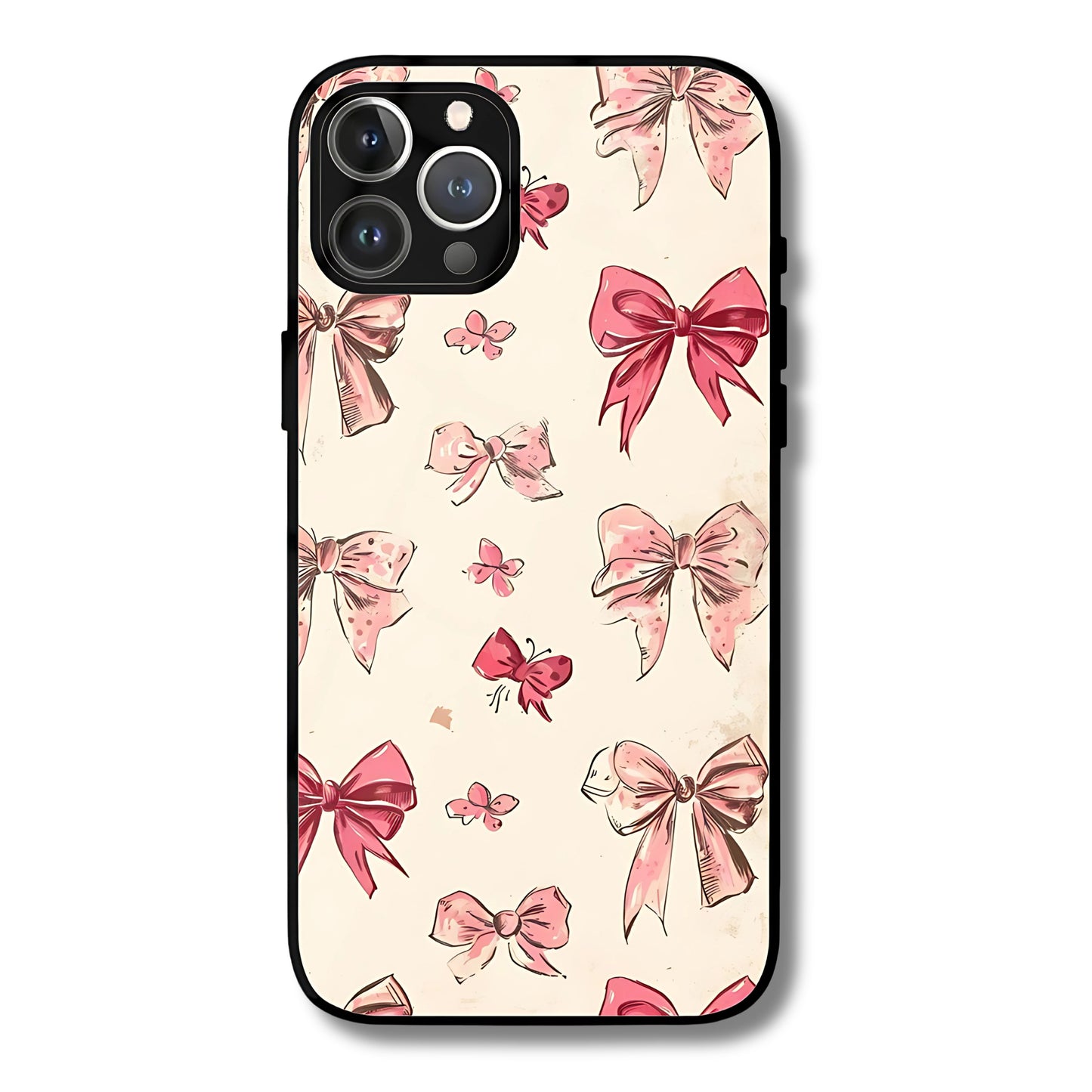 Vintage Bow Crush Metal Glass Phone Cover