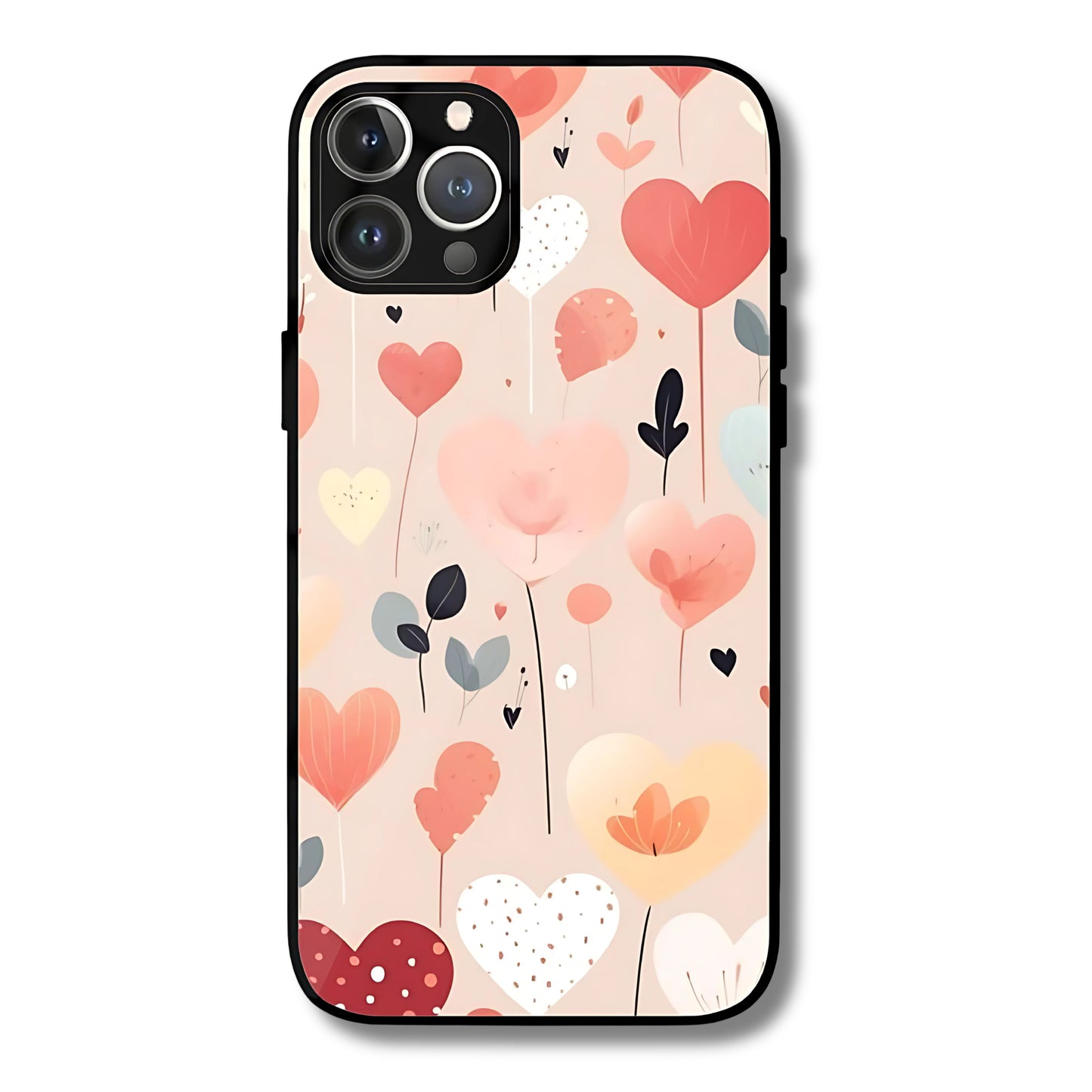 Dreamy Heart Blooms Metal Glass Phone Cover