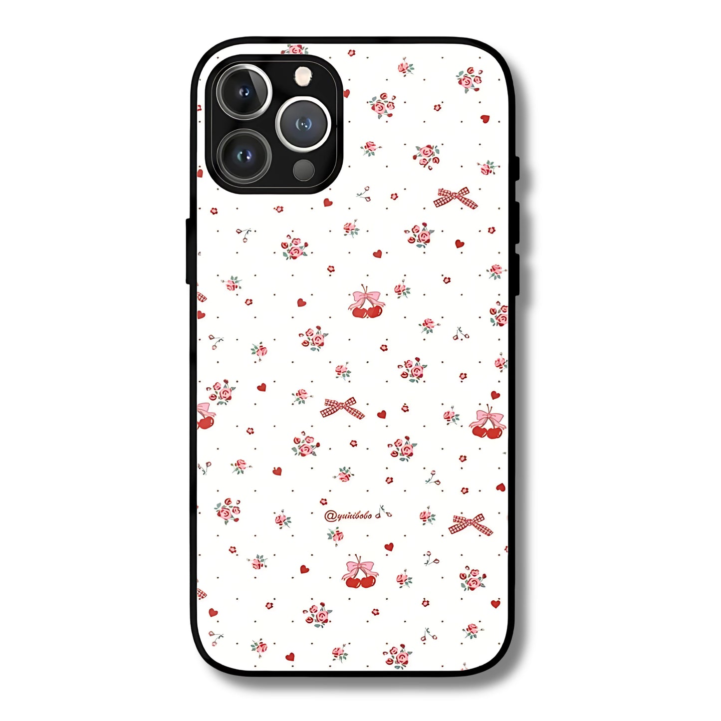 Tiny Floral Bliss Metal Glass Phone Cover