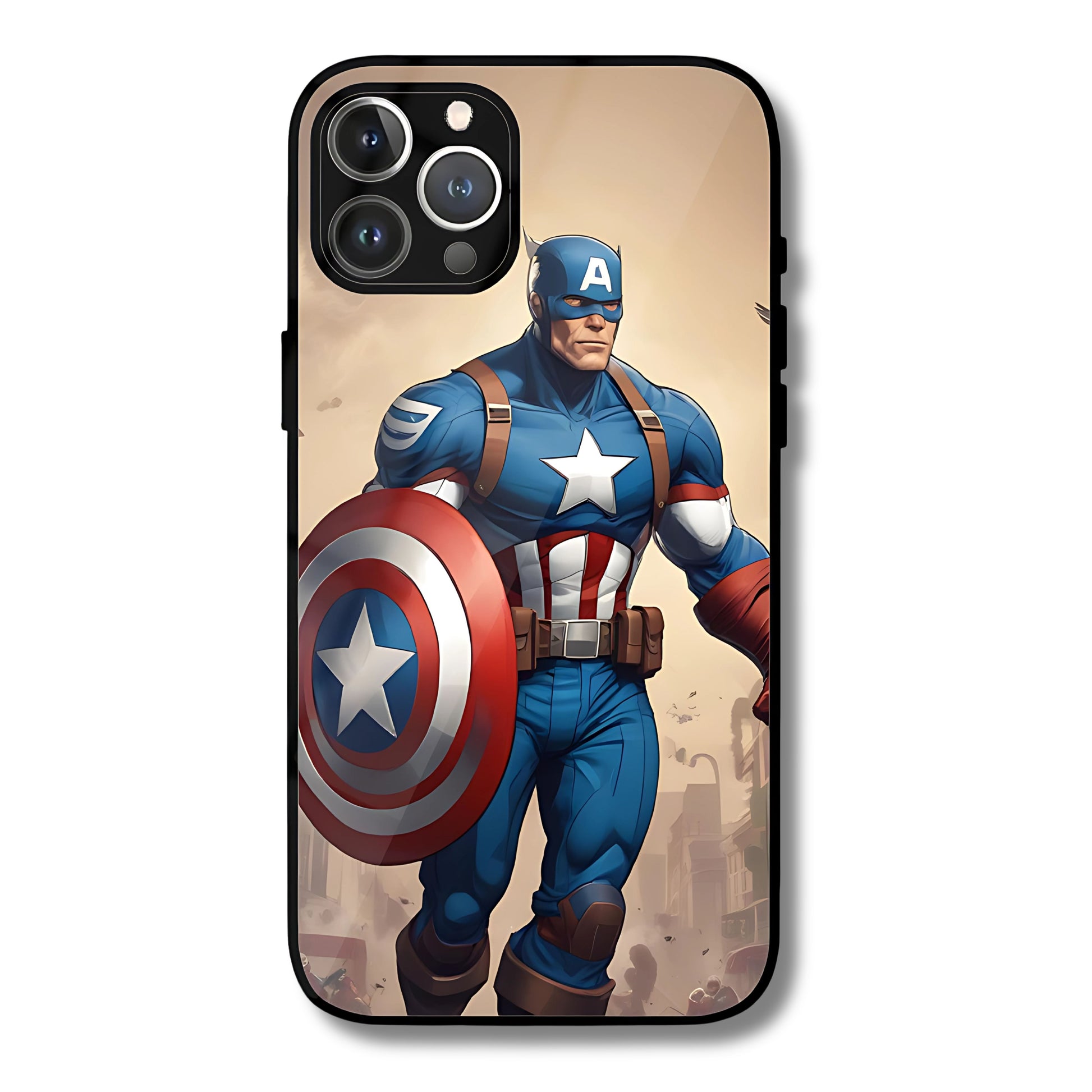 Captain America War Mode Metal Glass Phone Cover