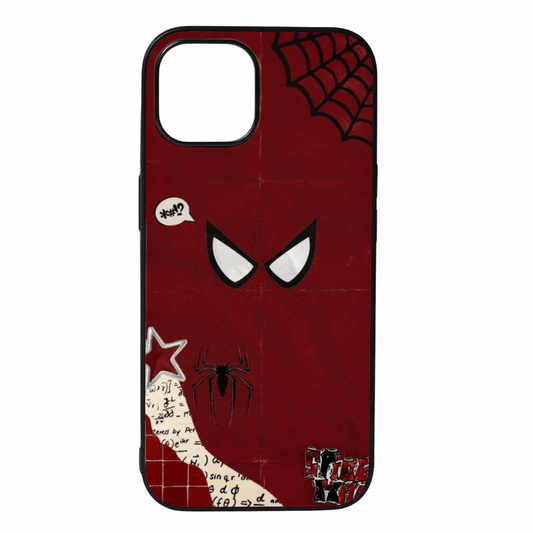 Angry Spider Face Metal Glass Phone Cover