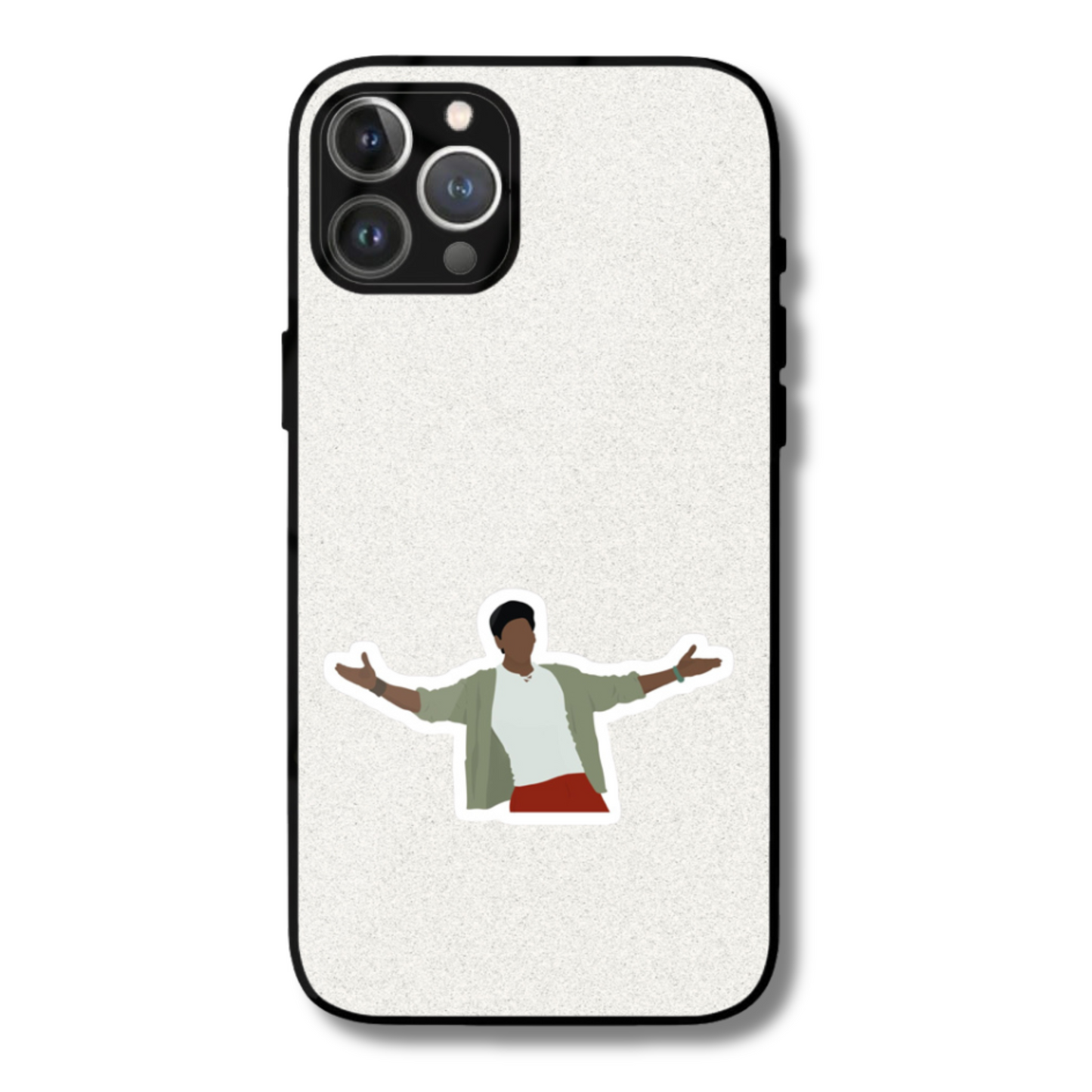 Phone case with King Khan doing his signature pose on a white background
